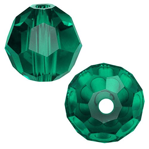 Adabele Kristallperlen, rund, 10 mm, Smaragdgrün, kompatibel mit 5000 Swarovski-Kristallen, Preciosa SS2R-1024, 50 Stück von Adabele