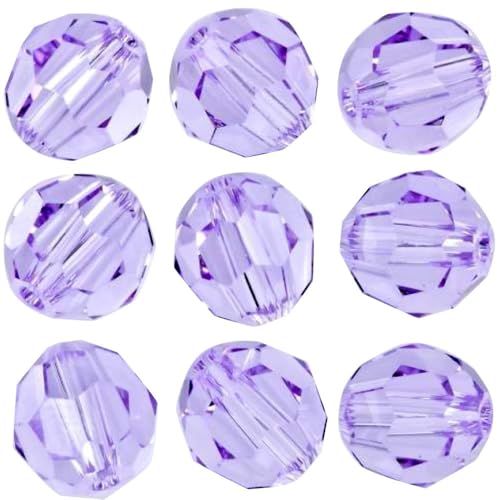 Adabele österreichische Kristallperlen, 4 mm, klein, facettiert, lose, runde Kristallperlen, kompatibel mit 5000 Swarovski-Kristallen, Preciosa SS2R-404, Hellviolett, 100 Stück von Adabele