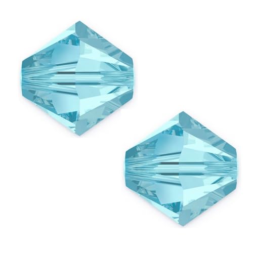 Adabele österreichische facettierte lose Doppelkegel-Kristallperlen, 8 mm, Aquamarinblau, kompatibel mit Swarovski-Kristallen 5301/5328 SSB810, 50 Stück Adabele österreichische facettierte lose Doppelkegel-Kristallperlen, 8 mm, Aquamarinblau, kompatibel mit Swarovski-Kristallen 5301/5328 SSB810, 50 Stück von Adabele