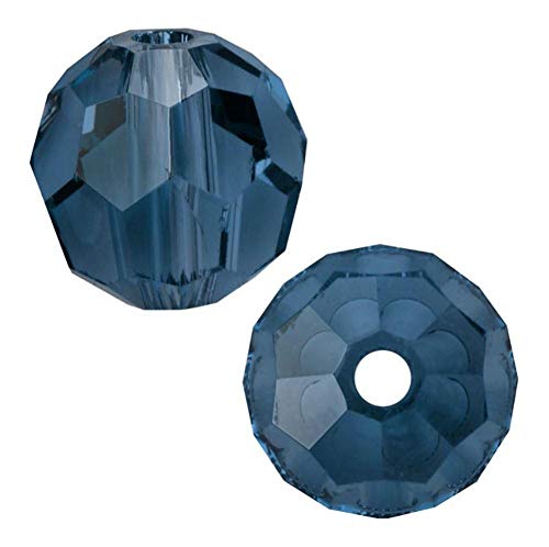 Adabele österreichische runde Kristallperlen, 8 mm, dunkles Indigo, kompatibel mit 5000 Swarovski-Kristallen, Preciosa SS2R-820, 50 Stück von Adabele