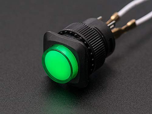 Adafruit 16mm Illuminated Pushbutton - Green Latching On/Off Switch [ADA1443] von Adafruit