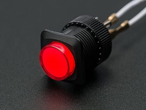 Adafruit 16mm Illuminated Pushbutton - Red Momentary [ADA1439] von Adafruit