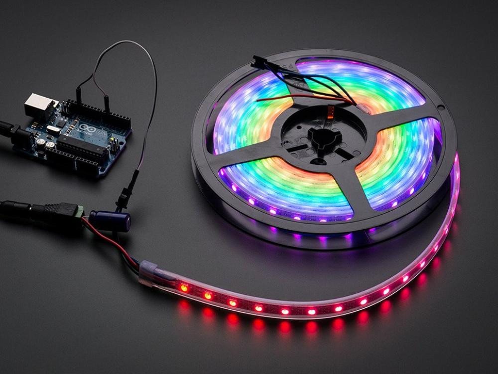 Adafruit Adafruit NeoPixel Digital RGB LED Streifen - 60 LED, schwarze Smarter LED-Lichtstreifen von Adafruit