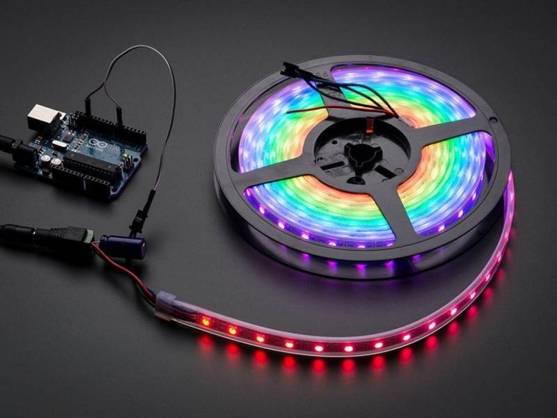 Adafruit Adafruit NeoPixel Digital RGB LED Streifen - 60 LED, schwarze Smarter LED-Lichtstreifen von Adafruit