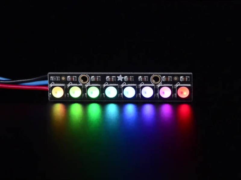 Adafruit Adafruit NeoPixel Stick - 8 x 5050 RGBW LEDs - Kaltweiß - ~6000K Smarter LED-Lichtstreifen von Adafruit