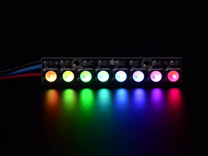 Adafruit Adafruit NeoPixel Stick - 8 x 5050 RGBW LEDs - Warmweiß - ~3000K Smarter LED-Lichtstreifen von Adafruit