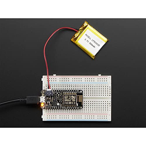 Adafruit Feather Huzzah ESP6288 All in One WLAN Development Board mit integriertem USB- und Akku-Ladegerät - Schwarz von Adafruit