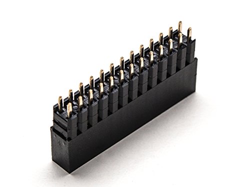 Adafruit GPIO Header für Raspberry Pi - Extra Tall 2x13 Female Header - Steckverbinder aus Kunststoff, Schwarz, 2.54 mm, 24 AWG, Einstecken, Plattenmontage, 26 Pole, 26 Positionen von Adafruit