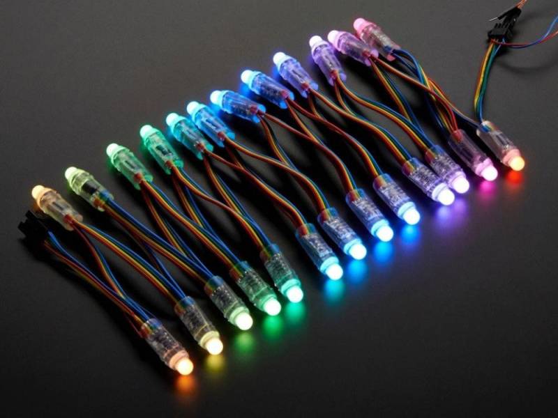 Adafruit Smarte LED-Leuchte Adafruit 12mm Diffuse Dünne Digital RGB LED-Pixel (25er Strang) von Adafruit
