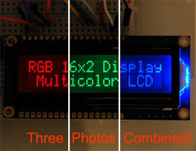 RGB backlight negative LCD 16x2 + extras von Adafruit