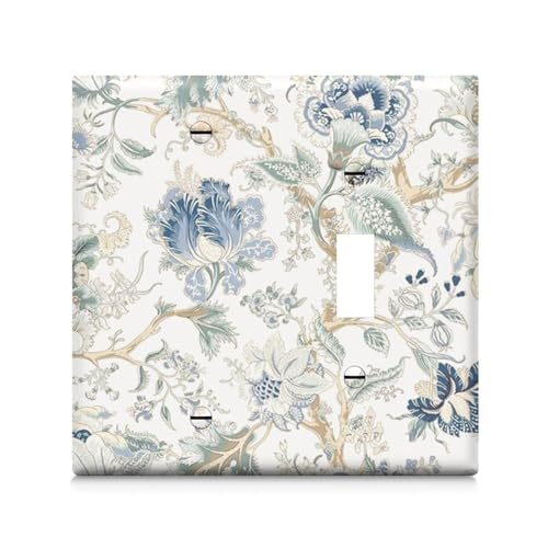 Adalore Lichtschalterabdeckung - 1 Kippschalter 1 Blank Dekorative Schalter Wandplatte, Einzigartige Blume Elektrische Schalterplatte Abdeckung für Küche, Bad, Schlafzimmer, Wohnkultur von Adalore