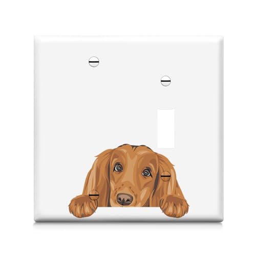 Adalore Lichtschalterabdeckung - 1 Kippschalter 1 Blanko dekorative Schalter-Wandplatte, einzigartige Hunde-elektrische Schalterplatte Abdeckung für Küche, Bad, Schlafzimmer, Heimdekoration von Adalore