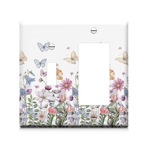 Adalore Lichtschalterabdeckung - 1 Kippschalter 1 Wippschalter Wandplatte, einzigartige weiße Blumen elektrische Schalterplatte Abdeckung für Küche, Bad, Schlafzimmer, Wohnkultur Adalore Lichtschalterabdeckung - 1 Kippschalter 1 Wippschalter Wandplatte, einzigartige weiße Blumen elektrische Schalterplatte Abdeckung für Küche, Bad, Schlafzimmer, Wohnkultur von Adalore