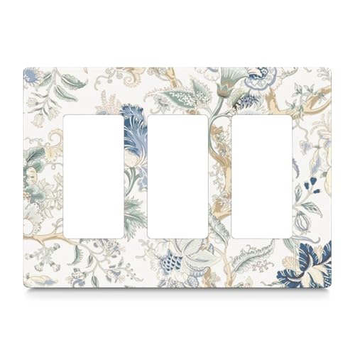 Adalore Lichtschalterabdeckung - 3-Gang-dekorative Schalter-Wandplatte, einzigartige Blumen-elektrische Schalterplatte Abdeckung für Küche, Bad, Schlafzimmer, Heimdekoration von Adalore
