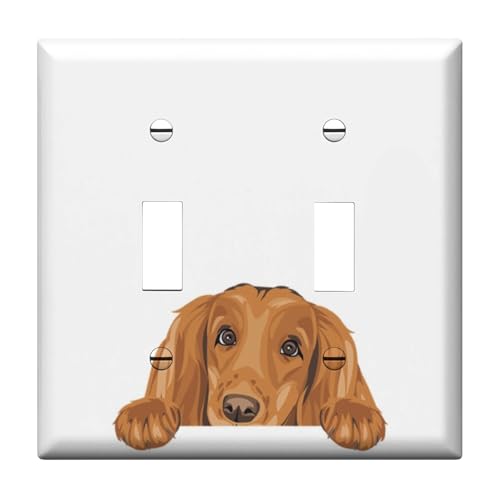 Adalore Lichtschalterabdeckung - Doppel-Kippschalter dekorative Schalter-Wandplatte, einzigartige Hunde-elektrische Schalterplatte Abdeckung für Küche, Bad, Schlafzimmer, Heimdekoration von Adalore