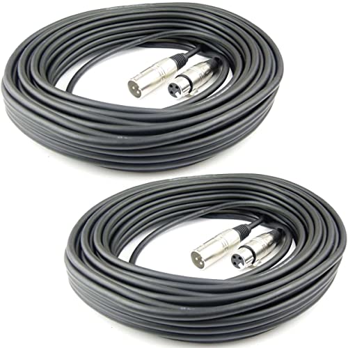 Adam Hall Cables 2 Stück K3MMF2000 Mikrofonkabel XLR female auf XLR male DMX Audio Kabel 3 pol polig (20 m, Schwarz, 2) von Adam Hall Cables