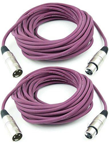 Adam Hall Cables 2 Stück K3MMF1000PUR Mikrofonkabel 10m Violett XLR female auf XLR male DMX Audio Kabel 3 pol polig (10 m, Lila, 2) von Adam Hall