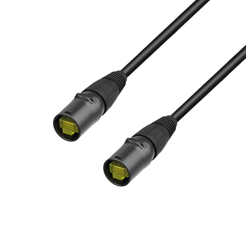 Adam Hall Cables 5 STAR ECON CAT6 RR 10m Netzwerkkabel | Cat.6a (S/FTP) Neutrik etherCON, abziehbar | 10 m, Schwarz von Adam Hall Cables