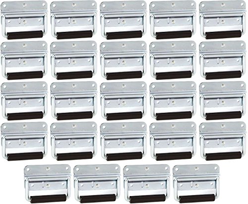 Adam Hall Hardware 3412 M24 AH - 24er Set Klappgriff / Kistengriff gefedert silber 4-Loch von Adam Hall Hardware