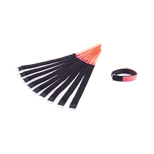 10 Stück MUSIC STORE Kabelklett rot 30 cm lang, 20 mm breit VR2030RED von Adam Hall