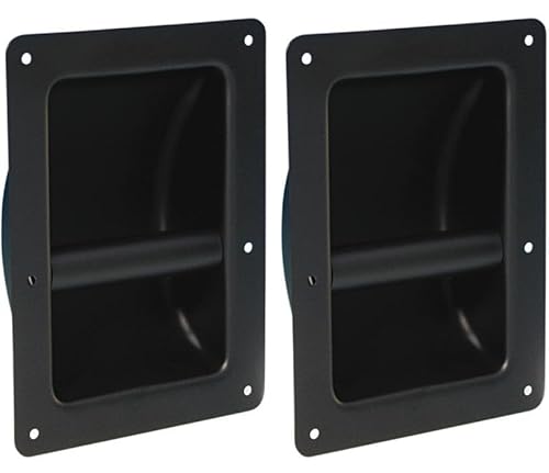 Adam Hall 2 x Schalengriff 3402 Stahl 220 x 164 mm schwarz Boxengriff Tragegriff Griffschale Griff PA Fightcase von Adam Hall