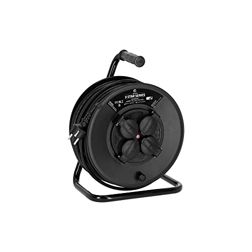 Adam Hall Cables 3 STAR CD 50 PWR Strom Kabeltrommel 4 x Schuko IP44 H05RR-F, 50 m von Adam Hall