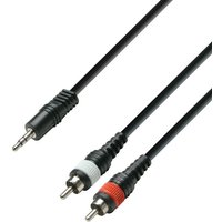 Adam Hall - JACK-Kabel 3,5 ST-Stecker zu 2RCA-Stecker 1m hq von Adam Hall