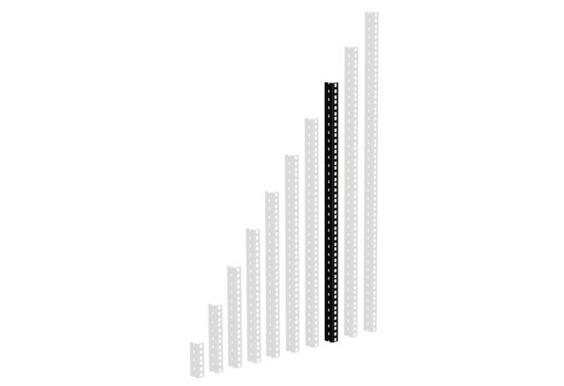 Adam Hall Laufschienenprofil (Fittings, Profile), 61535B16 Rackschiene, schwarz gestanzte Löcher, 16 HE - Profil von Adam Hall