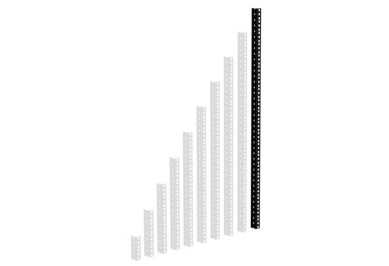 Adam Hall Laufschienenprofil (Fittings, Profile), 61535B20 Rackschiene, schwarz gestanzte Löcher, 20 HE - Profil von Adam Hall