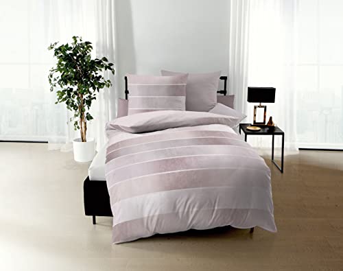 Kaeppel Bettwäsche Timeless Fein-Biber (rosé 545, 1 x 80x80 + 1 x 155x220 cm) von Adam Kaeppel