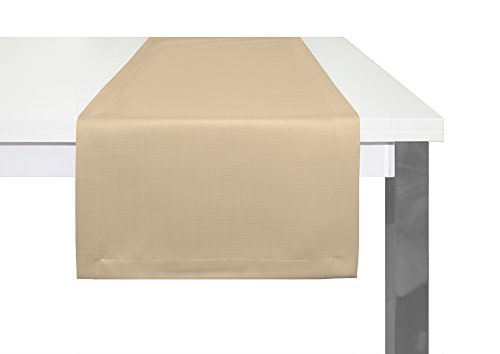 Adam Uni Light Collection Tischläufer, Bio Baumwolle, Beige, 50 x 150 cm von Adam