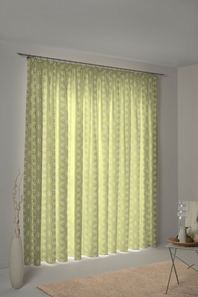 Vorhang Retro Floret, Adam, Kräuselband (1 St), blickdicht, Jacquard, nachhaltig von Adam