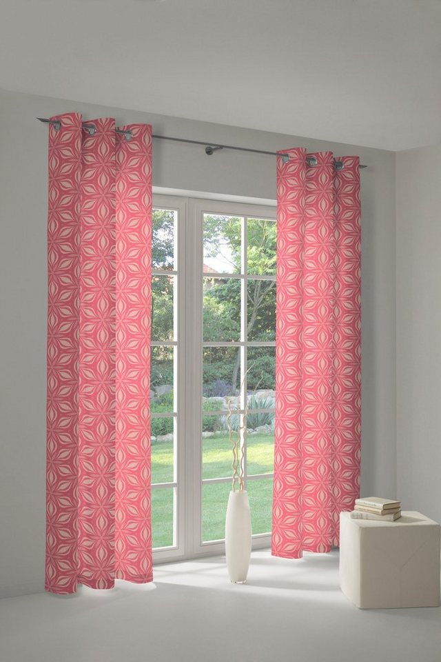 Adam Vorhang Vorhang Retro Floret aus 100 % Bio-Baumwolle mit Ösen (1 St), Ösen (1 St), blickdicht, Jacquard von Adam