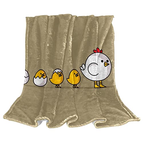 Kuscheldecke Hühner Und Küken Decke Weich Kuschelig Warm, Sofadecke Fleecedecke Anziehbare Blanket Für Winter Geschenke 150x200 cm von Adamion