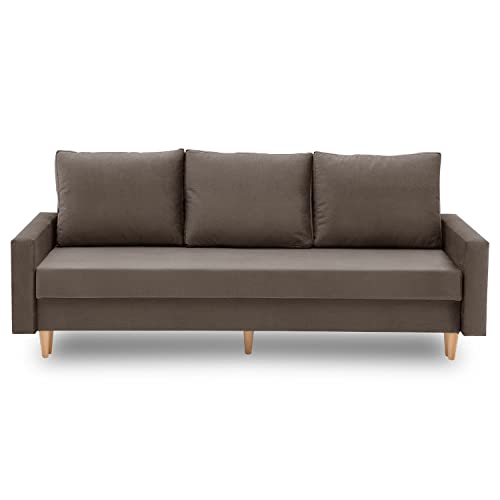 Sofini Couch Bellis mit Schlaffunktion! Best Couch! Couch mit Bettkasten! (Monolith 20) von Adams Group