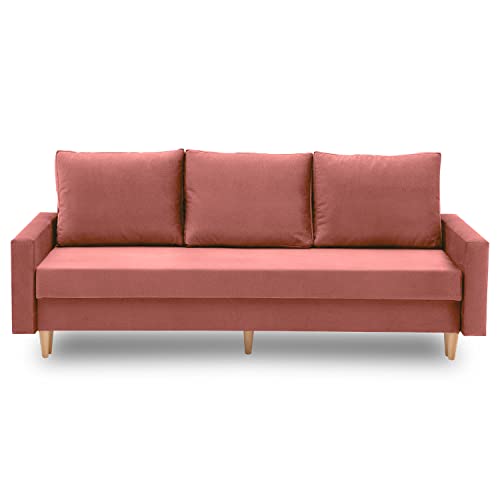 Sofini Couch Bellis mit Schlaffunktion! Best Couch! Couch mit Bettkasten! (Monolith 63) von Adams Group