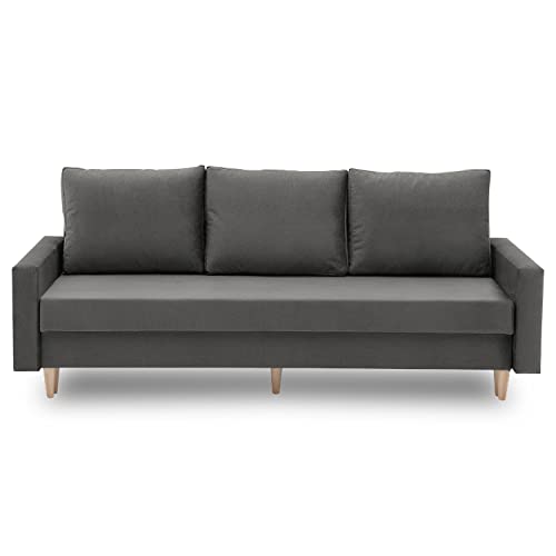 Sofini Couch Bellis mit Schlaffunktion! Best Couch! Couch mit Bettkasten! (Monolith 92) von Adams Group