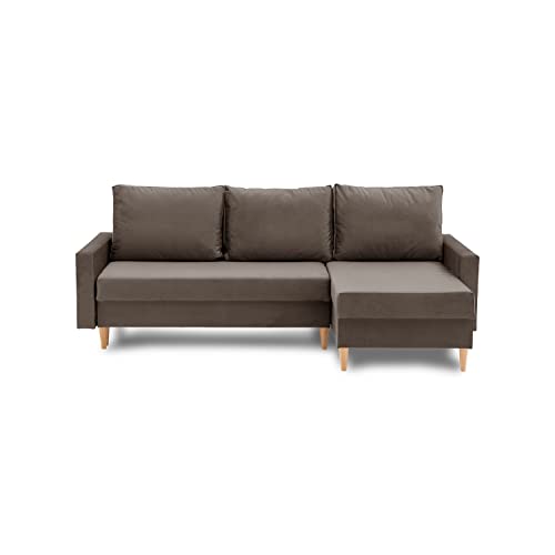 Sofini Ecksofa Bellis mit Schlaffunktion! Best ECKSOFA! Eckcouch mit Bettkästen! (Monolith 20) von Adams Group