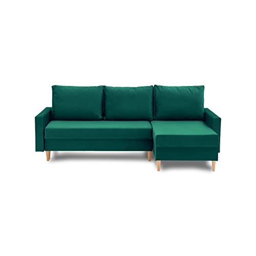 Sofini Ecksofa Bellis mit Schlaffunktion! Best ECKSOFA! Eckcouch mit Bettkästen! (Monolith 37) von Adams Group