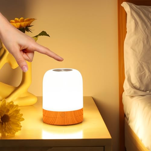 Adamyee Dimmable LED Nachttischlampe - Perfect for Schlafzimmer Deko, Tischlampe Kabellos with 256 RGB Colours and 3 Modes, Extra Long Battery Life, Memory & Timing Function von Adamyee