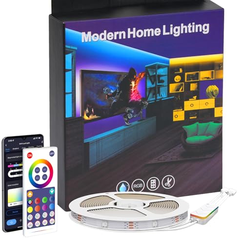 Adamyee LED Strip,RGBIC TV LED Streifen 4m，Led Lichterkette mit mit Bluetooth & WLAN Steuerung Fernbedienung & APP Control,Musiksync/Timer Setting/Dimmbar Farbwechsel, für TV Party von Adamyee