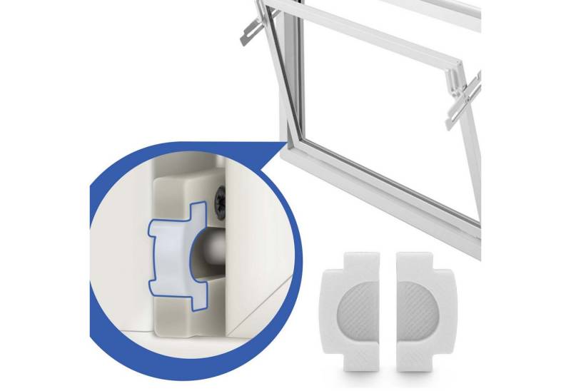 Adapter Universe Kellerfenster Kipplager Kellerfenster Verschluss Ersatzteil Weiß für z.B. MEA Mealon, (1 St) von Adapter Universe