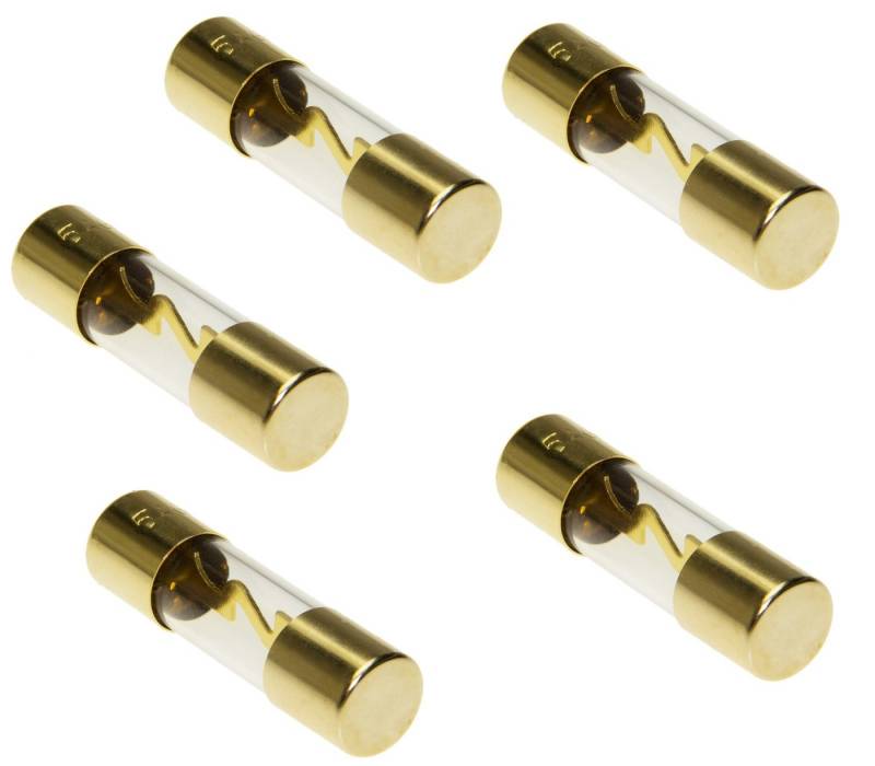 Adapter Universe Kfz-Sicherungshalter 5 x AGU Sicherung Glassicherung vergoldet 40 Ampere Set für KFZ Auto von Adapter Universe