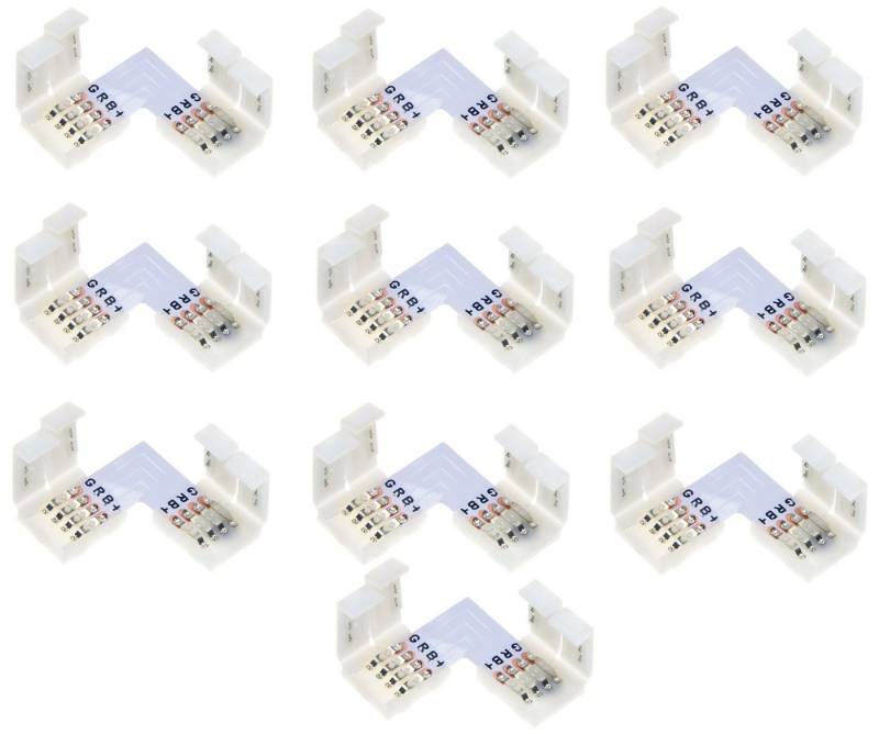 Adapter Universe LED Stripe 10 x LED RGB Strip Eckverbinder Schnellverbinder Steckverbinder L von Adapter Universe