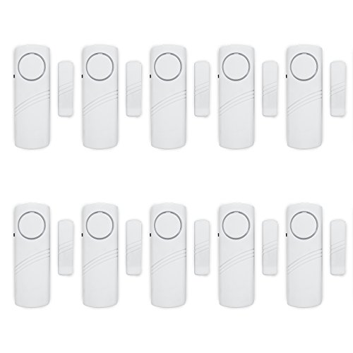 Adapter Universe Türalarm Fensteralarm Alarmanlage 90dB Schalldruck Sirene Einbruchschutz System passend für Indoor Haus Wohnung 10 Stück von Adapter Universe