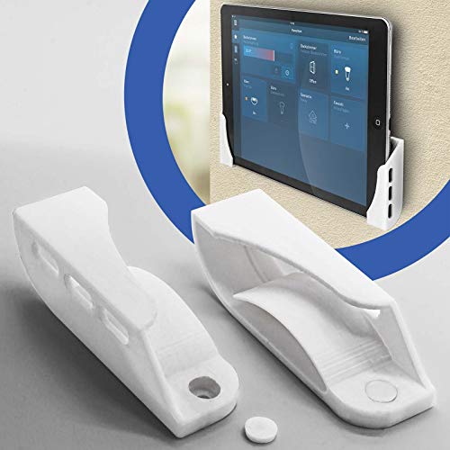 Tablet Handy Wandhalterung Smarthome Halter Universal passend für iPad iPhone Samsung Weiß von Adapter Universe