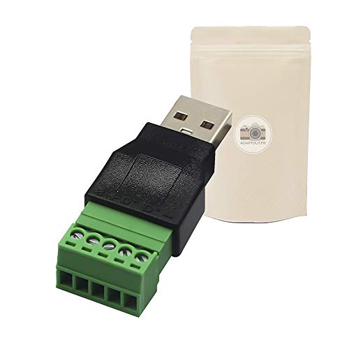 USB-Terminalblock 2 männlich 5-poliger USB2-Adapter Domino-Terminal-Raspberry PI Nahtloser Anschluss - Adaptive französische Marke USB-Terminalblock 2 männlich 5-poliger USB2-Adapter Domino-Terminal-Raspberry PI Nahtloser Anschluss - Adaptive französische Marke von Adaptout