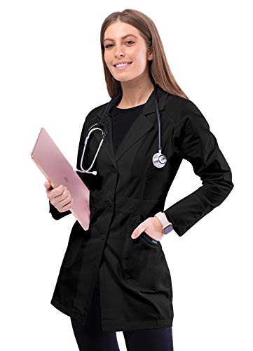 Adar Universal Damen Laborkittel - Perfektion 81 cm Labormantel - 811 - Black - M von Adar Uniforms