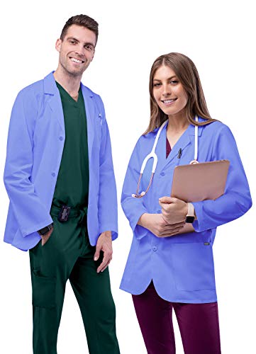 Adar Universal Unisex-Laborkittel - Klassischer 79 cm Arztkittel - 805 - Ceil Blue - 3X von Adar Uniforms