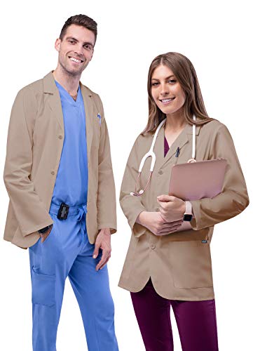 Adar Universal Unisex-Laborkittel - Klassischer 79 cm Arztkittel - 805 - Khaki - M von Adar Uniforms